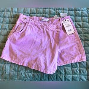 NWT!! Zara 2-in-1 Purple Denim Skort